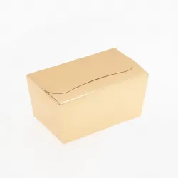 250g Fold Flat Ballotin; Shiny Gold